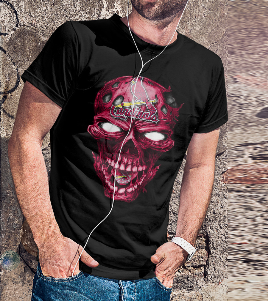 St. Louis Cardinals Skull T-Shirt