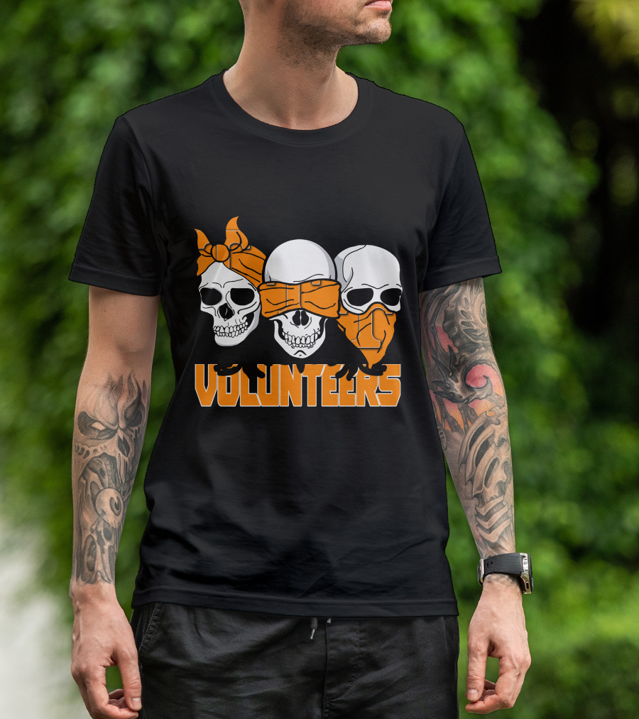 3 Skull Tennessee Volunteers T-Shirt