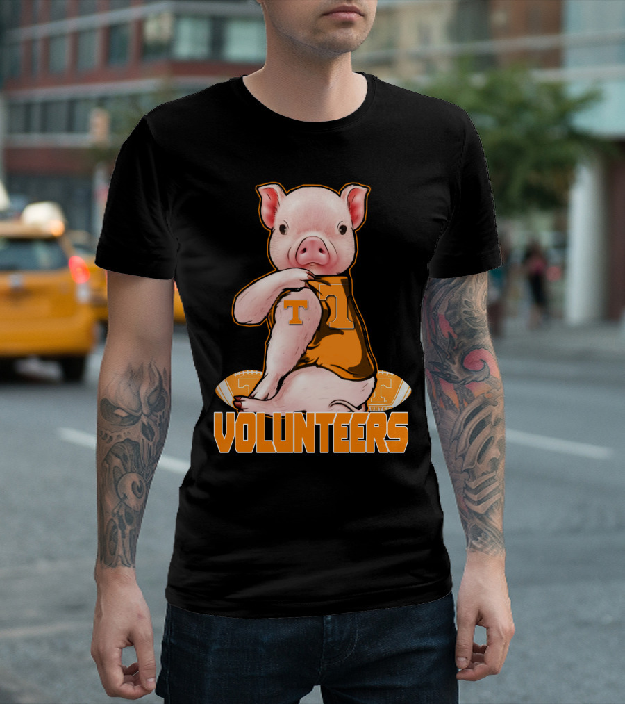 Tennessee Volunteers Pig with Football and T T-Shirt
