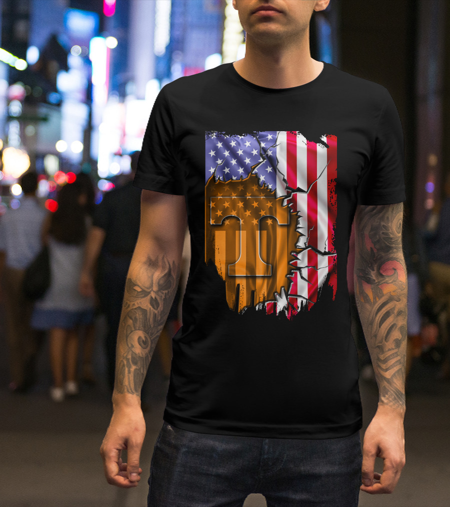 American Flag Tennessee Volunteers T T-Shirt