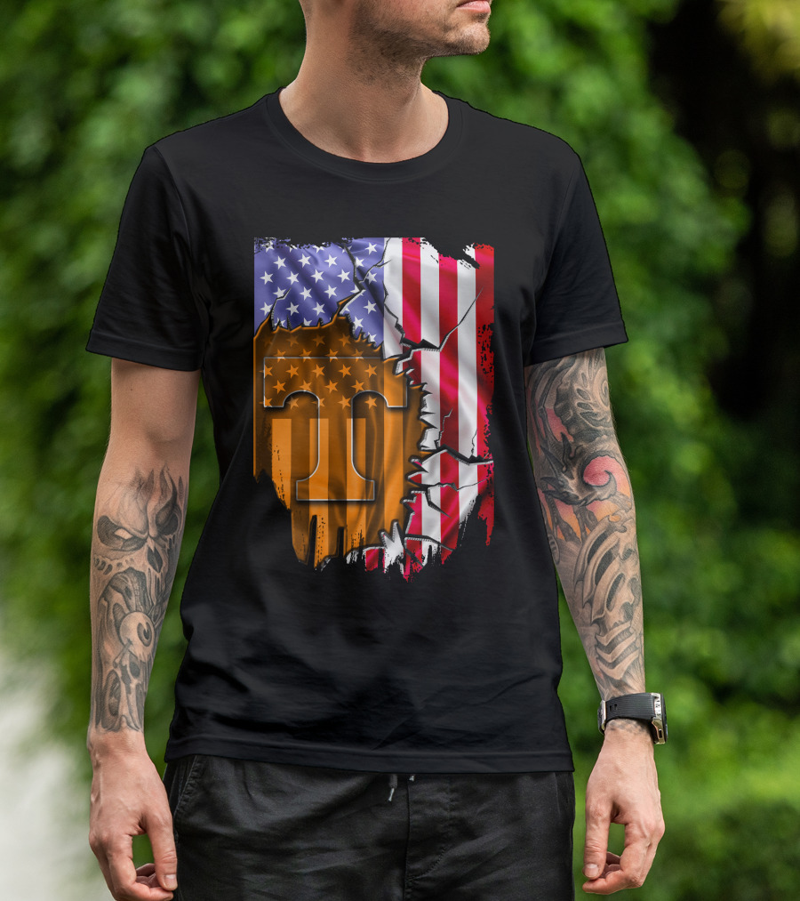 American Flag Tennessee Volunteers T T-Shirt