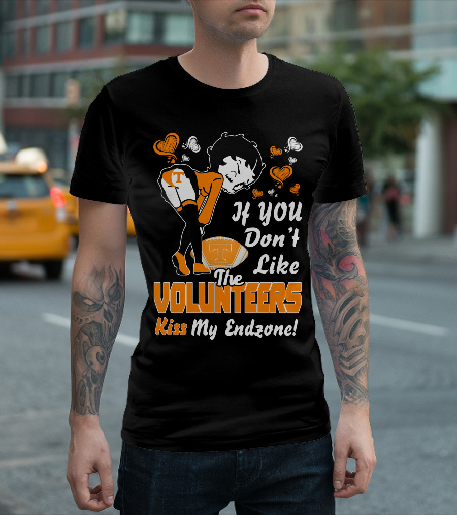 Betty Boop If You Don't Like The Volunteers Kiss My Endzone T-Shirt