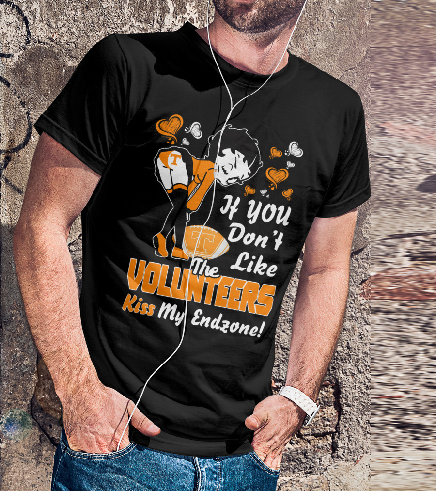 Betty Boop If You Don't Like The Volunteers Kiss My Endzone T-Shirt