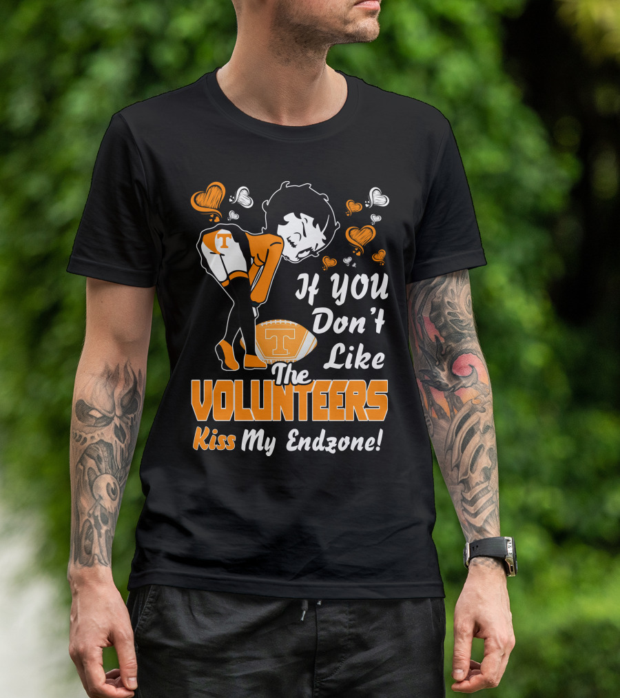 Betty Boop If You Don't Like The Volunteers Kiss My Endzone T-Shirt