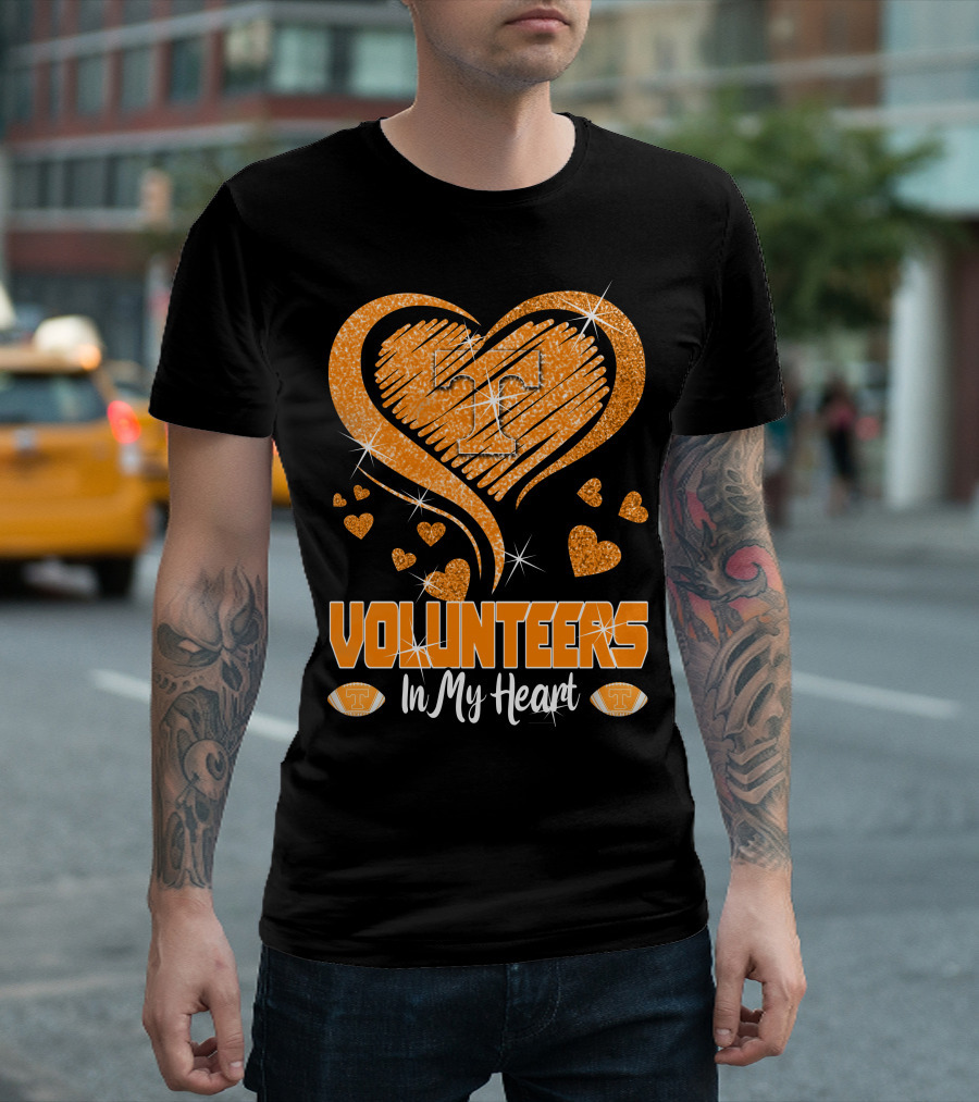 Tennessee Volunteers Orange Heart with T Logo In My Heart T-Shirt