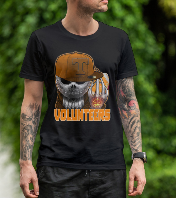 Jackskull Halloween Tennessee Volunteers Football T-Shirt