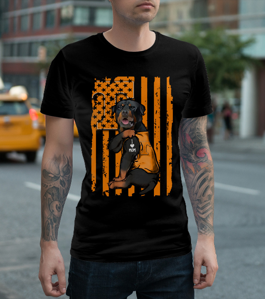 Rottweiler I Love Mom Tennessee Volunteers T-Shirt