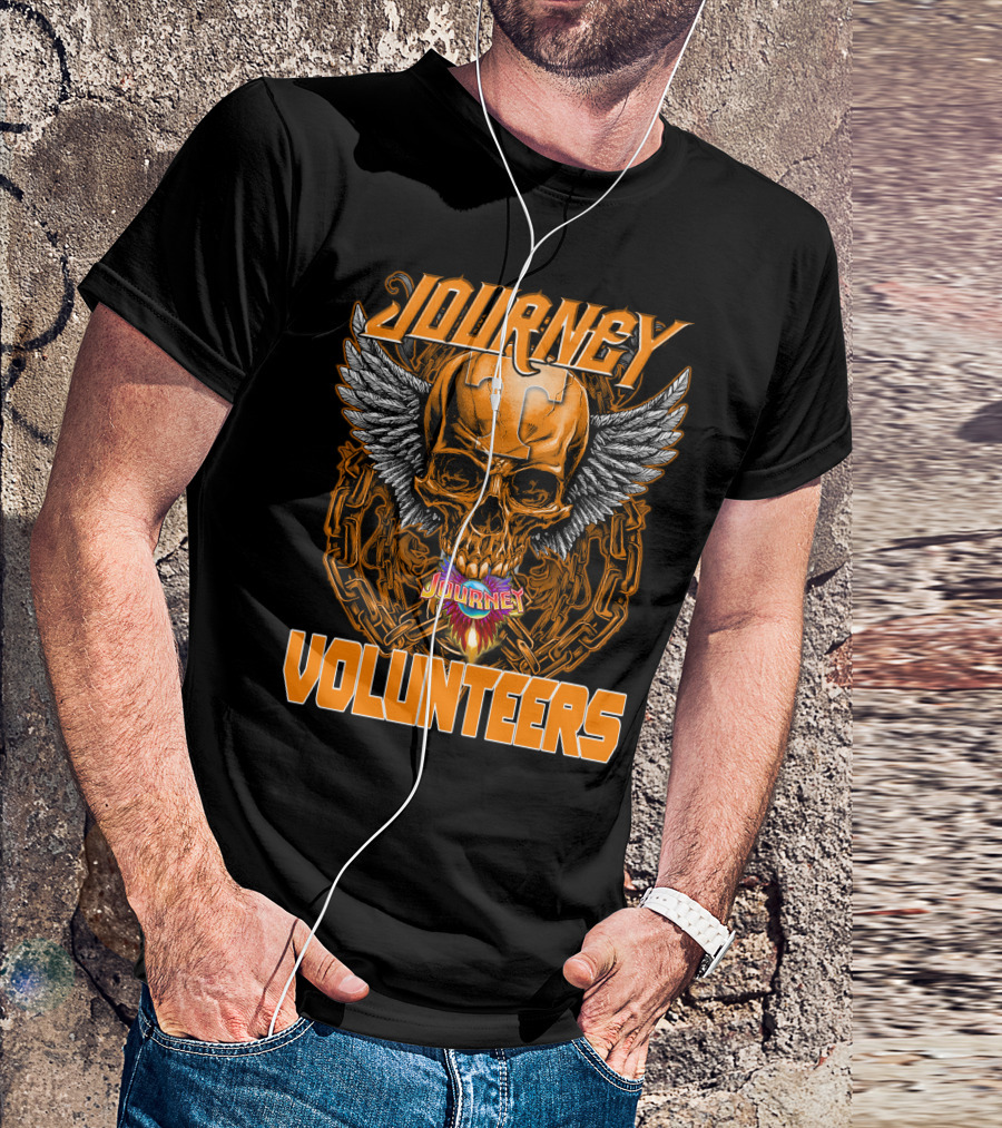 Journey Volunteers Winged Skull Chain Flame T-Shirt