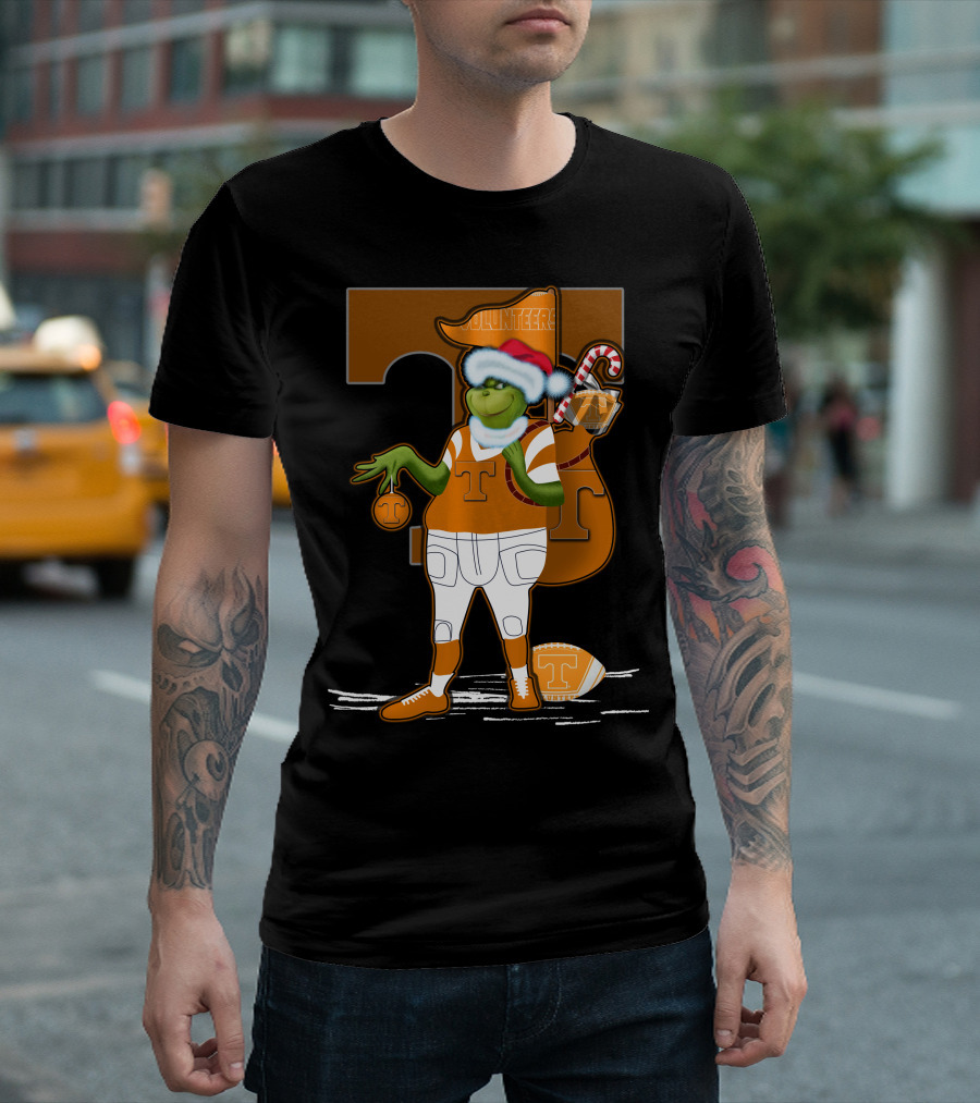 Grinchxmas Tennessee Volunteers Holiday Football Spirit T-Shirt
