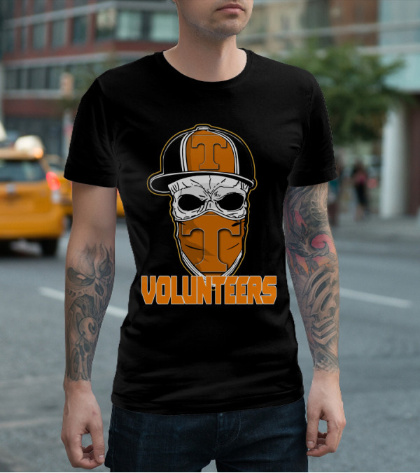 Skull With Hat Tennessee Volunteers Logo Bandana T-Shirt
