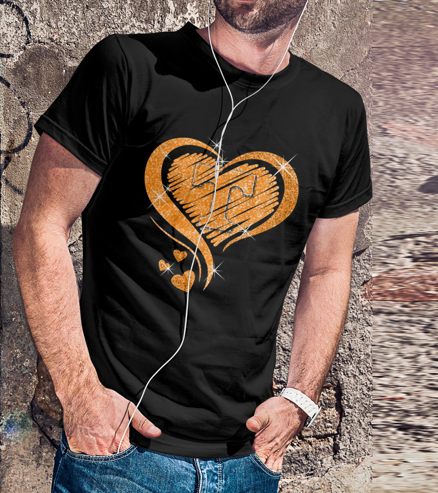 Heart Diamond Glitter Tennessee Volunteers T-Shirt