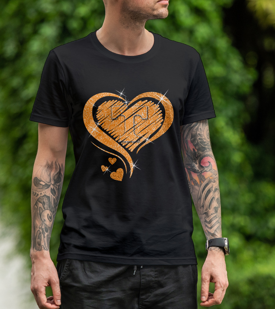 Heart Diamond Glitter Tennessee Volunteers T-Shirt