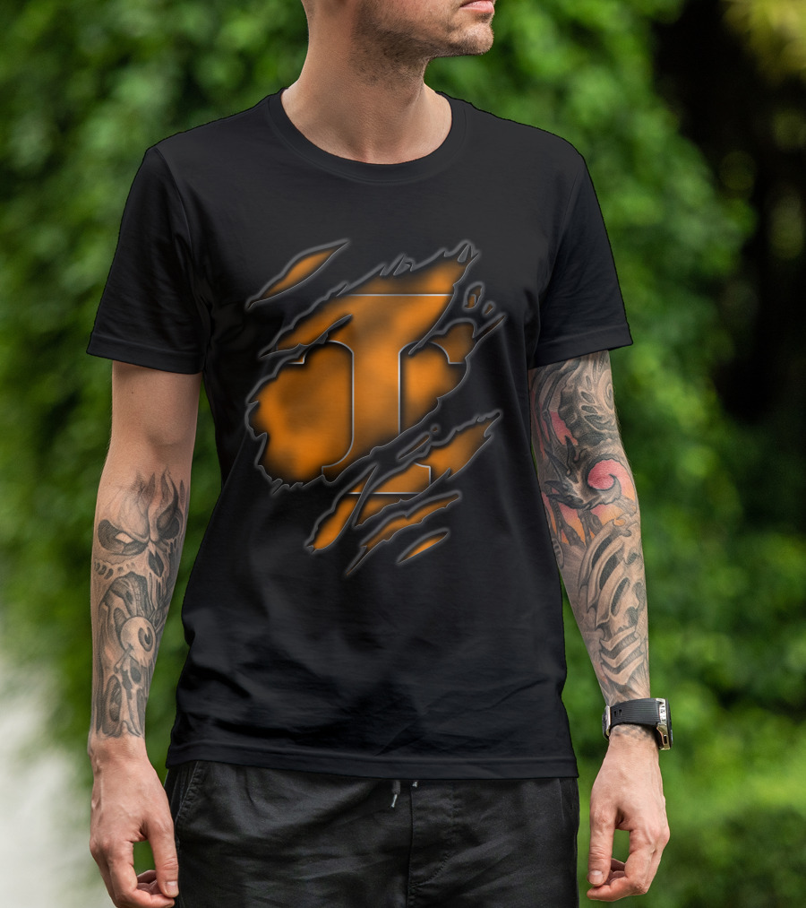 Torn Tennessee Volunteers Logo Claw Marks T-Shirt