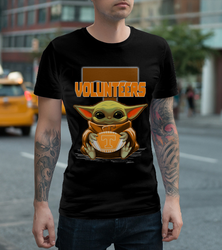 Baby Yoda Tennessee Volunteers Football T-Shirt