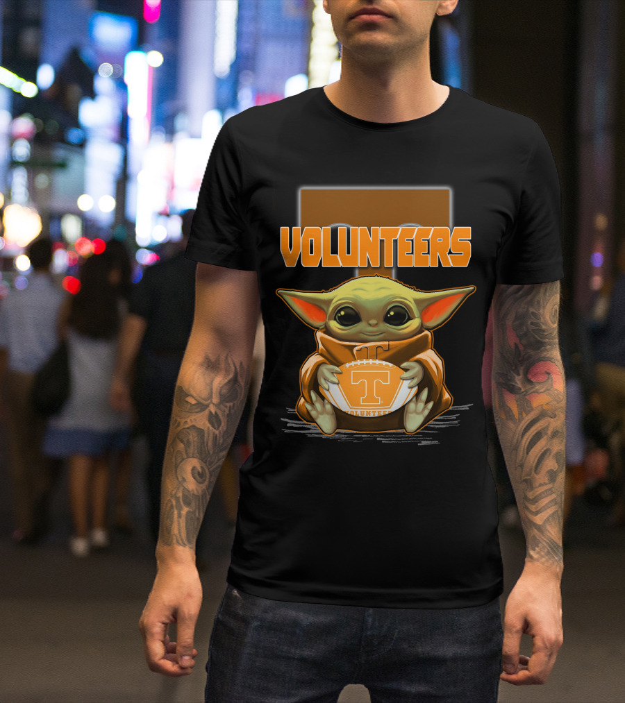 Baby Yoda Tennessee Volunteers Football T-Shirt