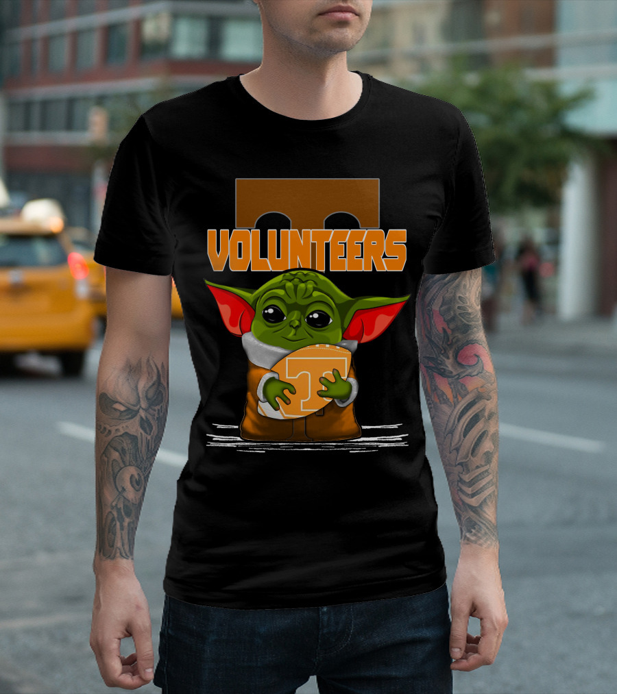 Volunteers Yoda Tennessee Fan Football T-Shirt