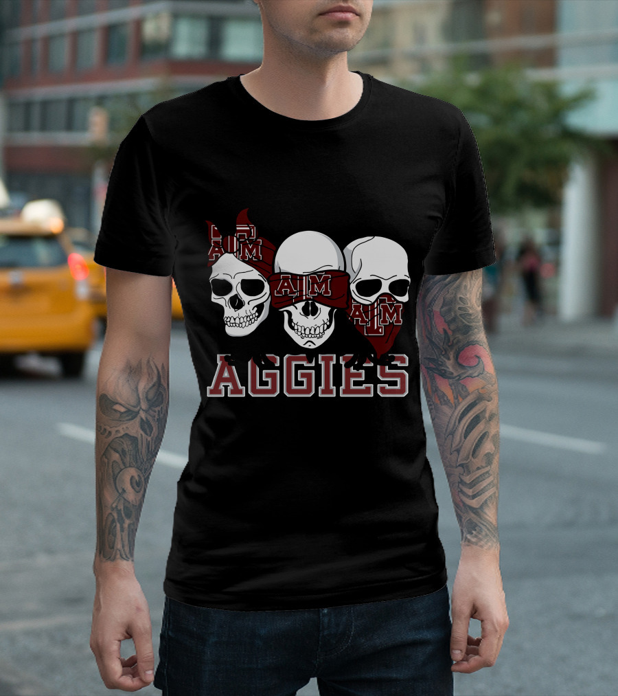 Texas A&M Aggies Skull Trio T-Shirt