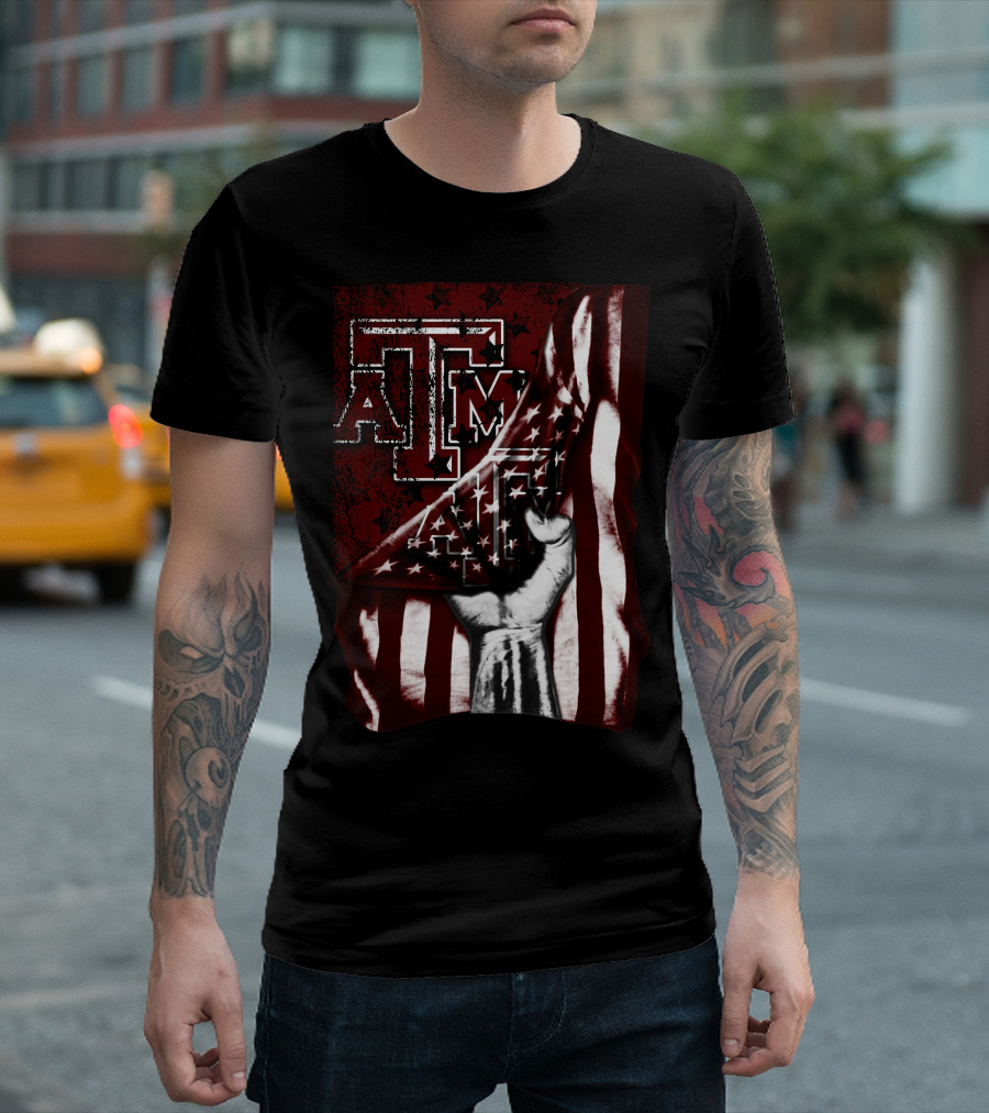 Texas A&M Aggies American Flag T-Shirt