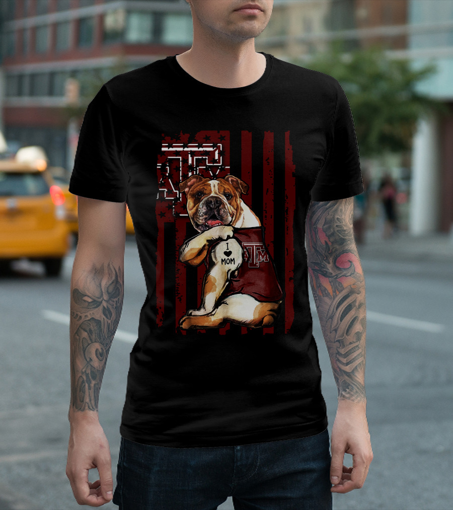 Texas A&M Aggies Bulldog I Love Mom T-Shirt