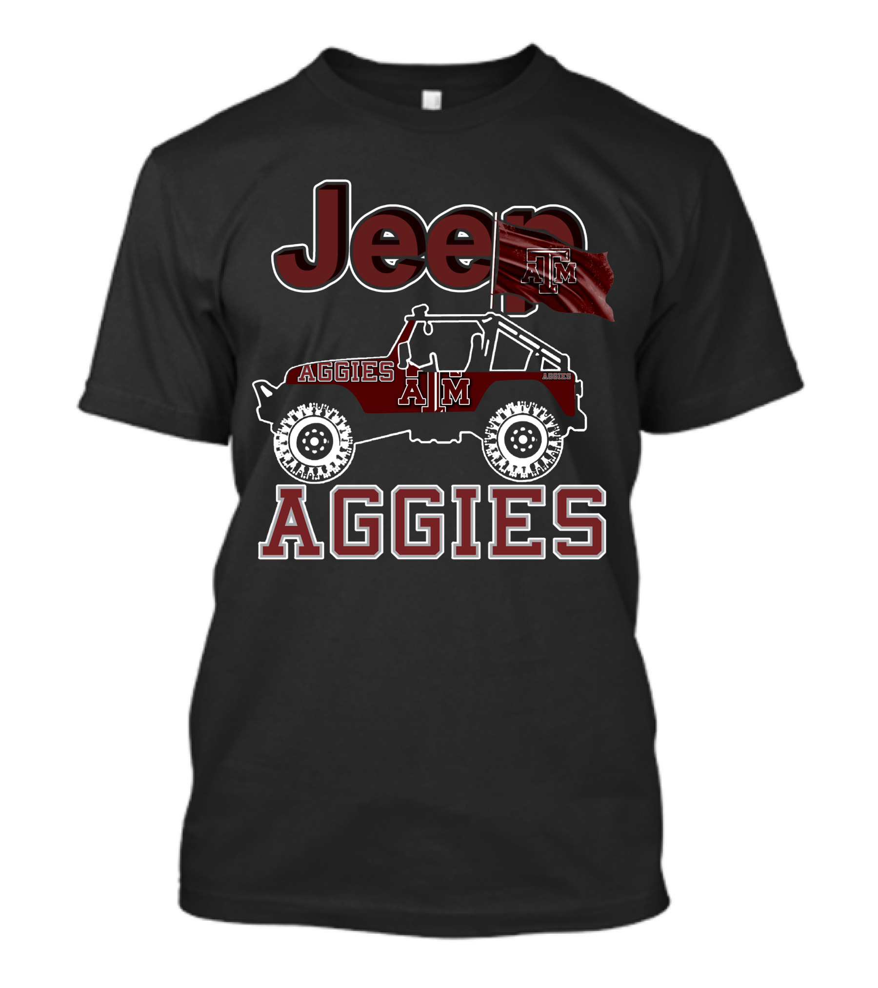 Jeep Texas A&M Aggies Off-Road Pride With Flag T-Shirt