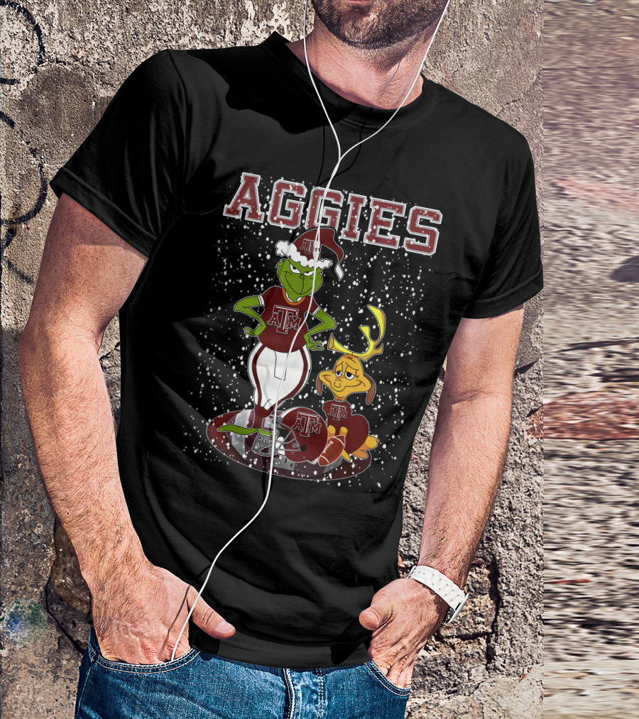 Aggies Grinchxmas Texas A&M Football Holiday T-Shirt