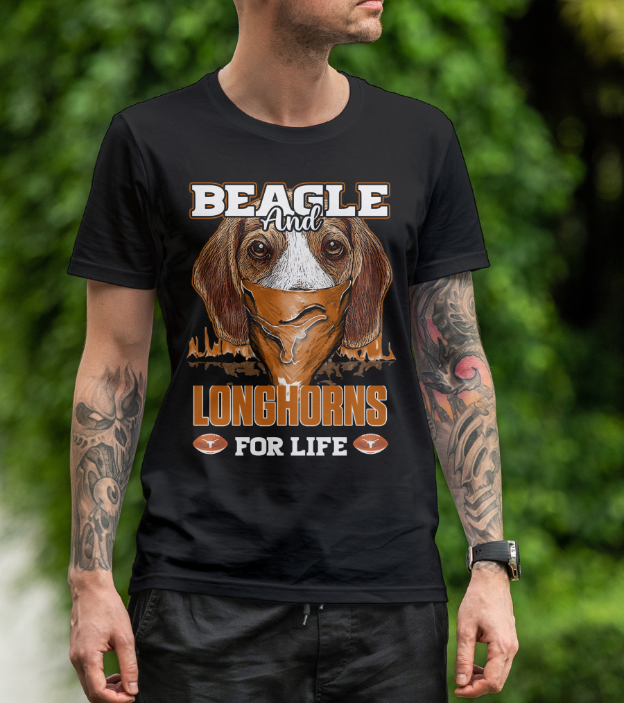 Beagle And Longhorns For Life Texas T-Shirt
