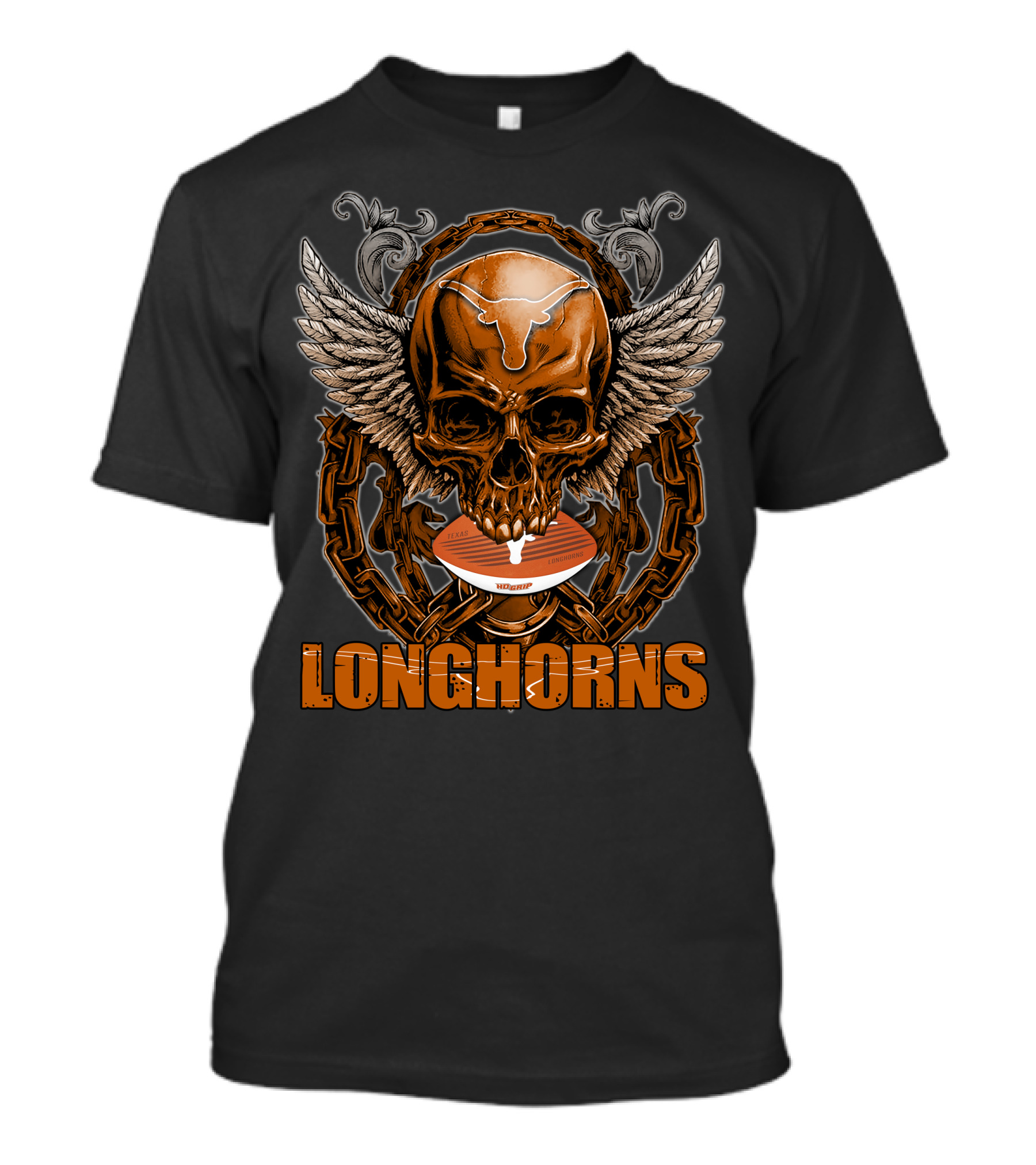 Longhorns Skull Football Wings Texas Longhorns T-Shirt