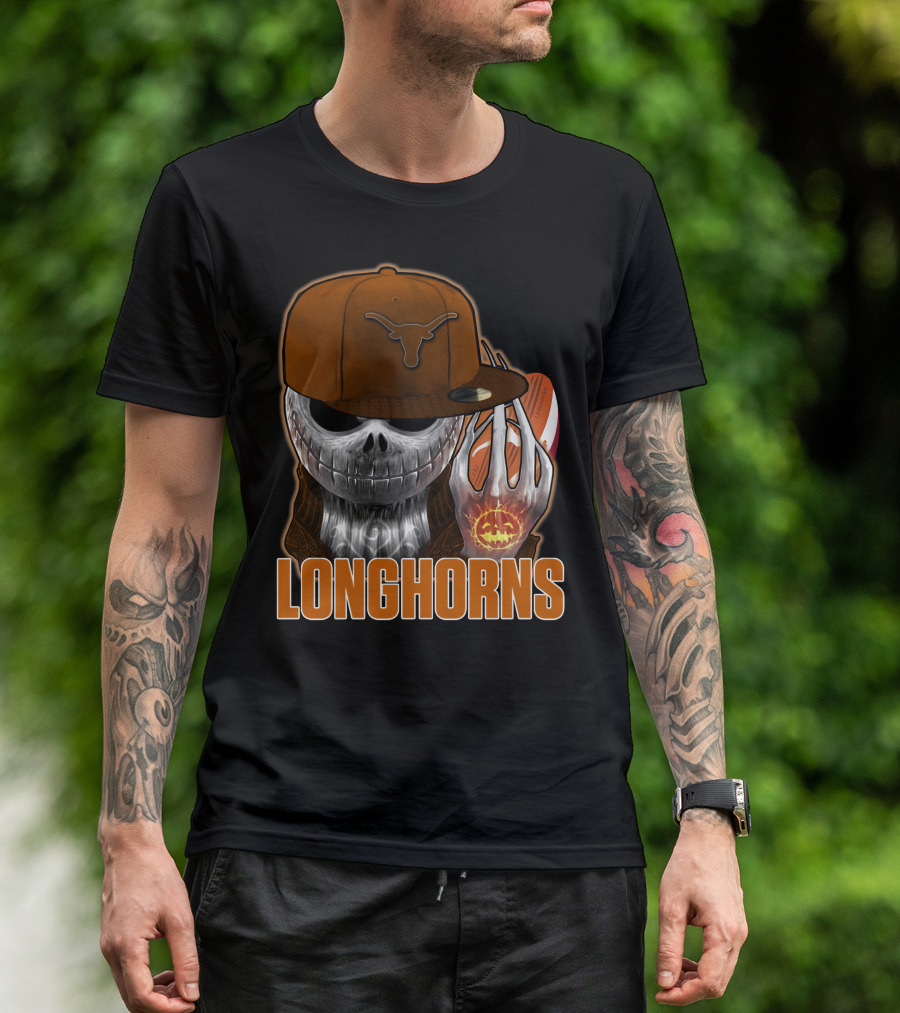 Longhorns Jackskull Football Texas T-Shirt