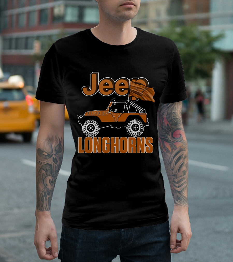 Jeep Longhorns Texas Flag Iconic T-Shirt