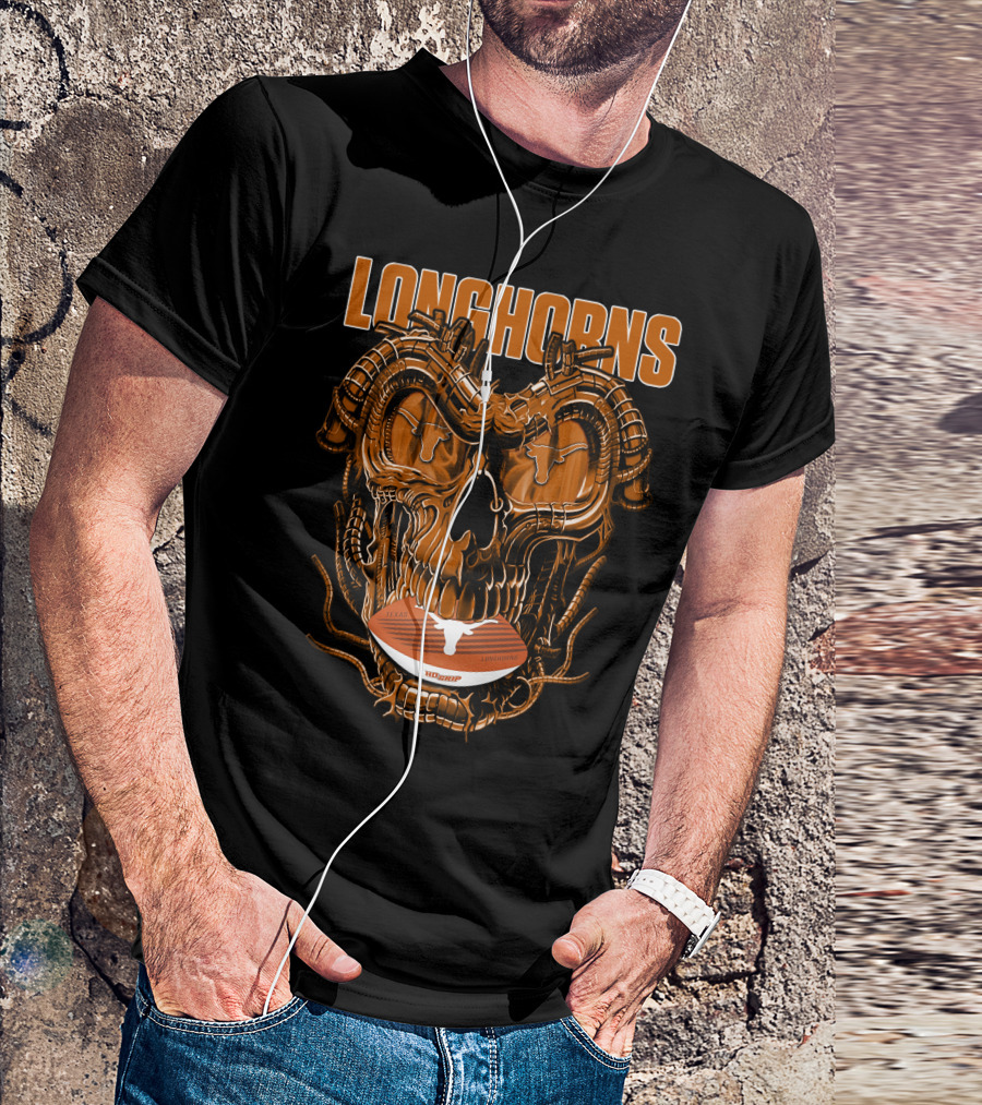 Longhorns Dragonskull Texas Football Fusion T-Shirt