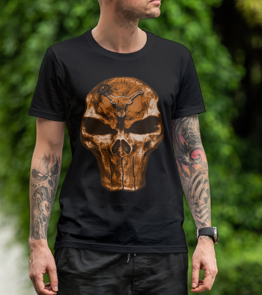 Texas Longhorns Skull Punisher T-Shirt