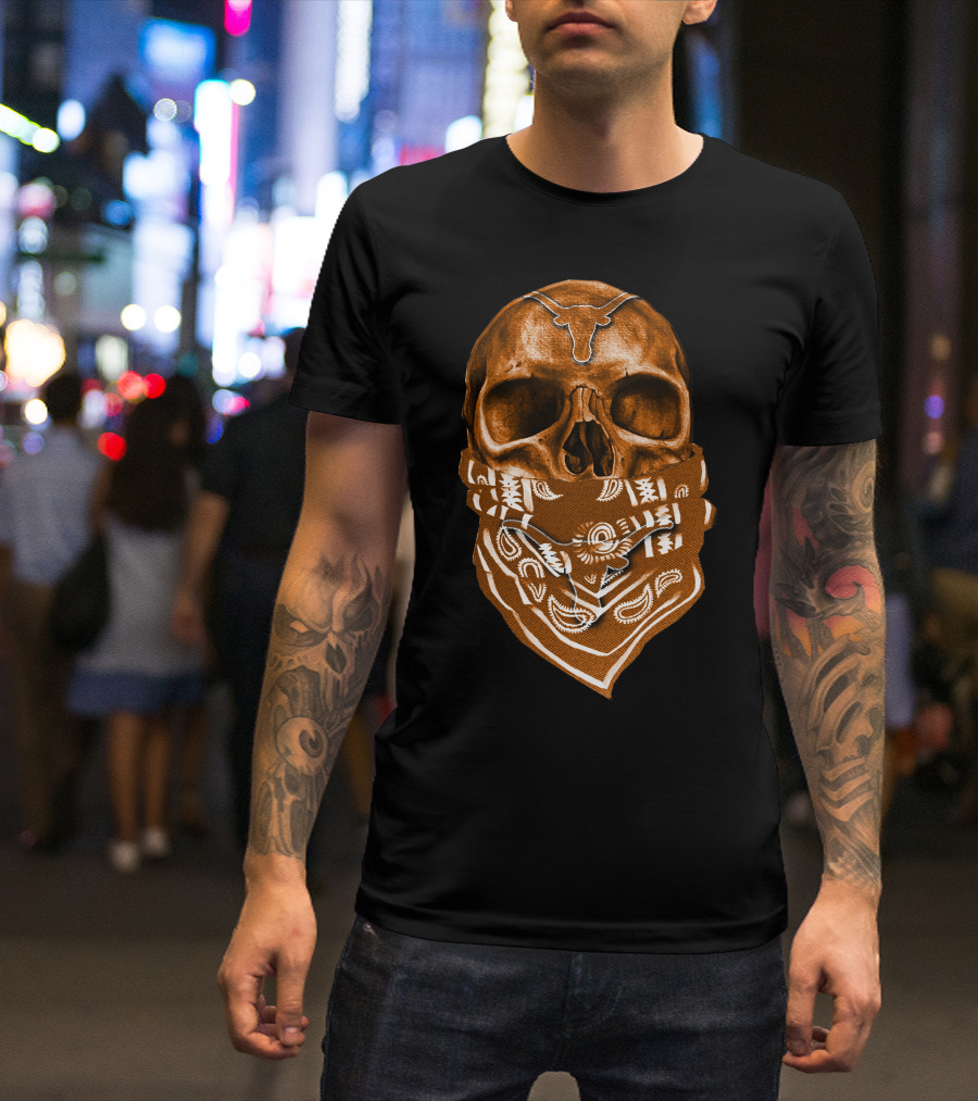 Skull Bandana Texas Longhorns T-Shirt