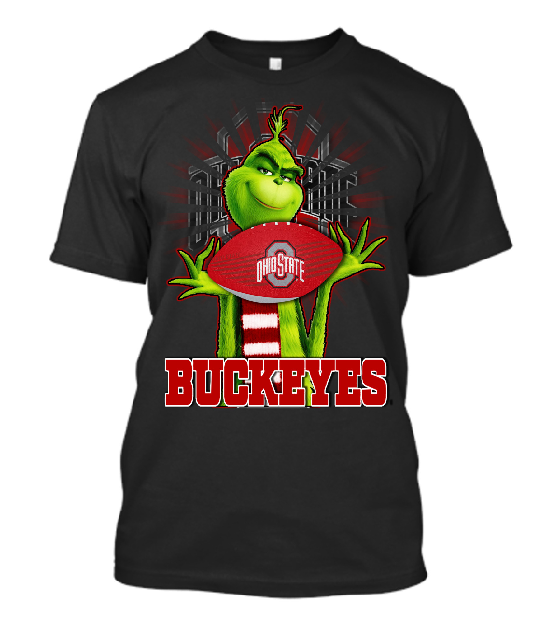 Grinch Holding Ohio State Buckeyes Football T-Shirt