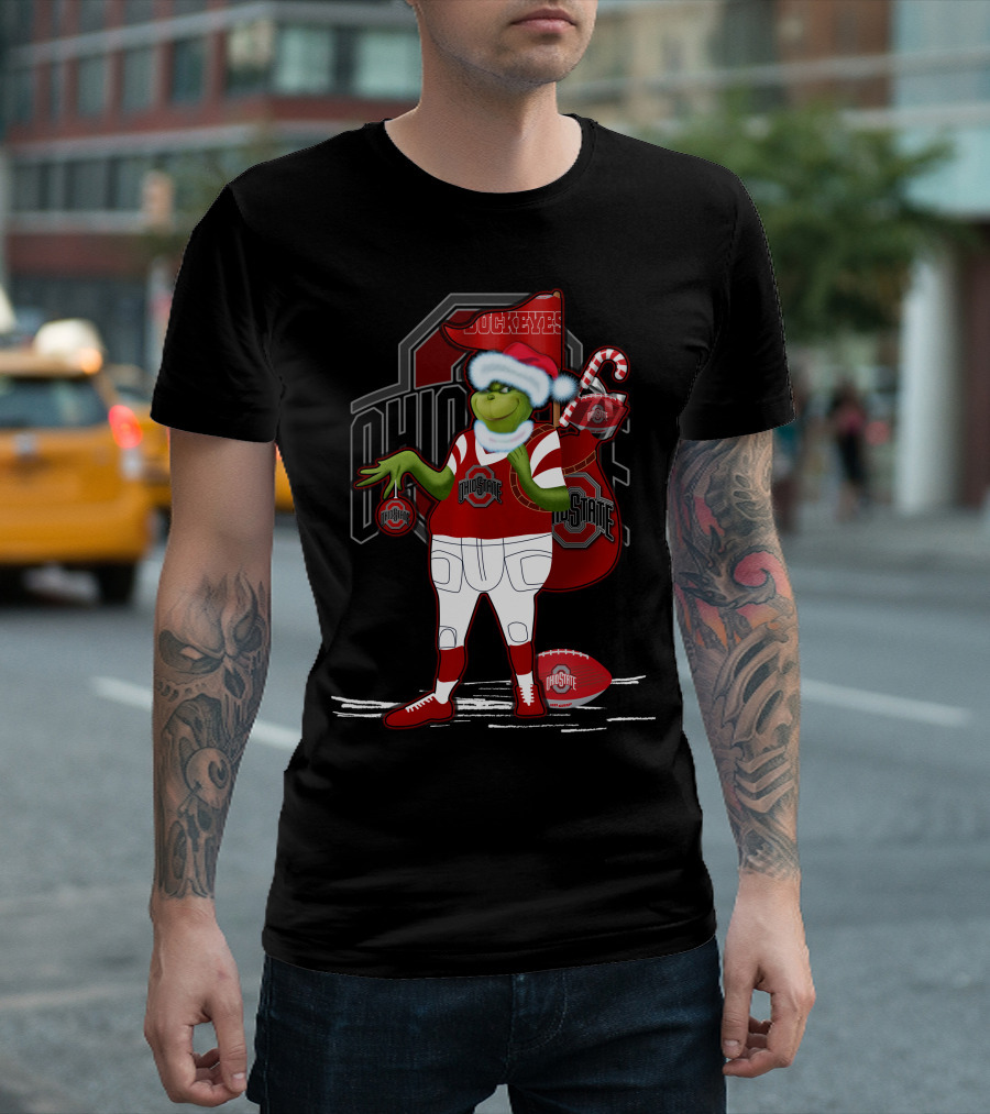 Grinch Christmas Ohio State Buckeyes Holiday Football Fan Gear T-Shirt