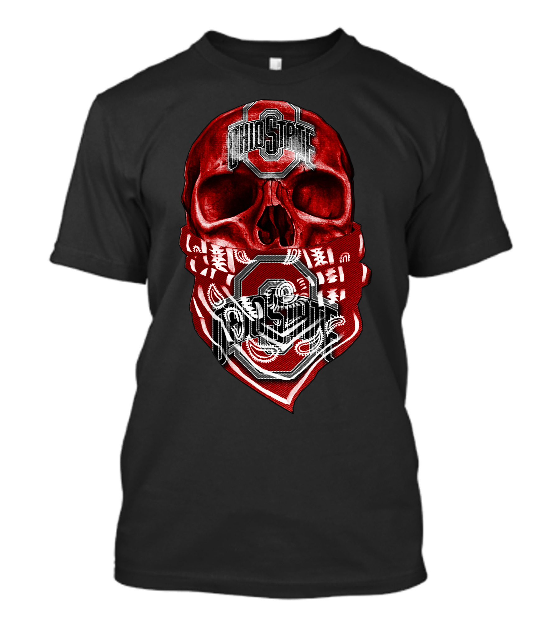 Ohio State Buckeyes Skull With Bandana T-Shirt