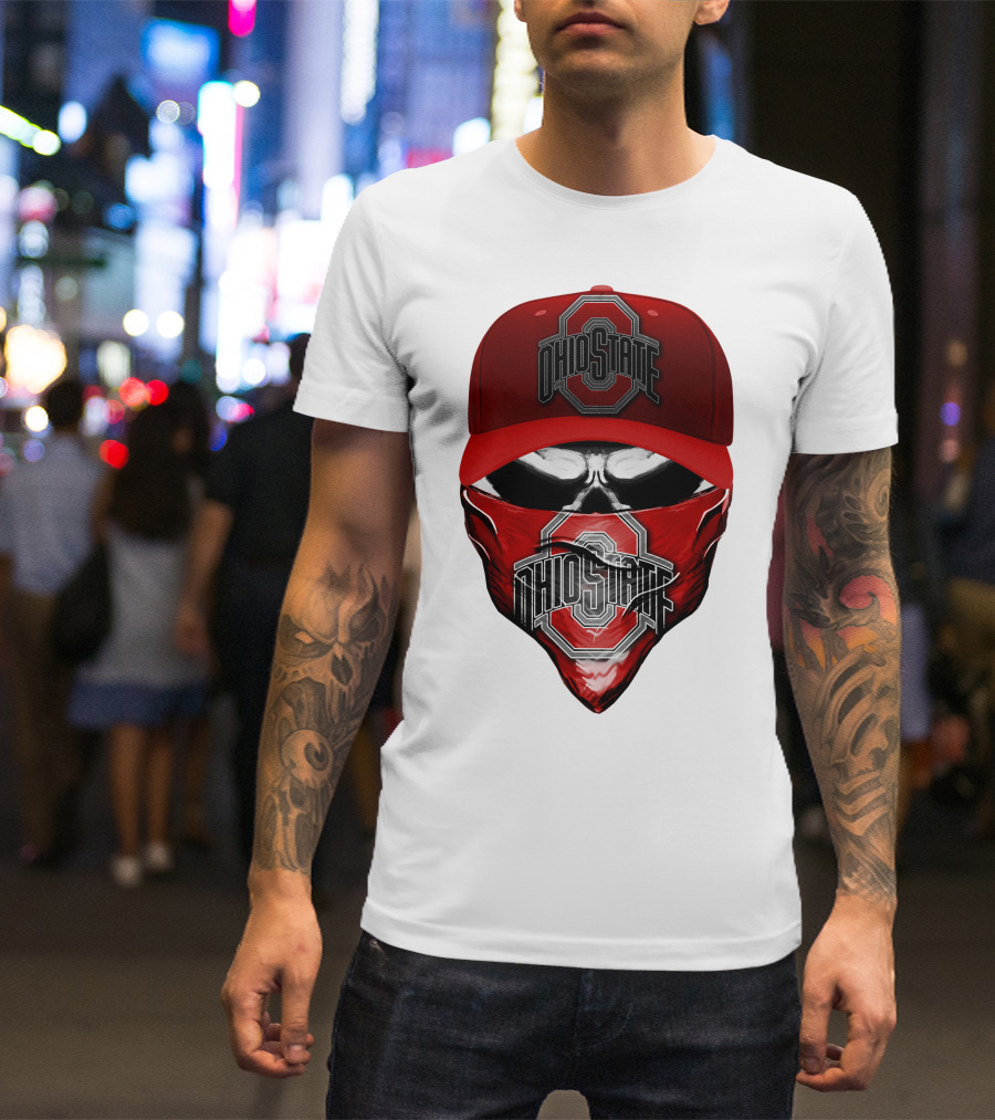 Ohio State Buckeyes Skull Bandana Hat T-Shirt