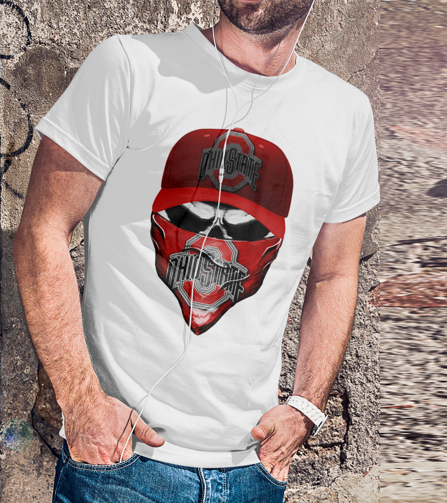 Ohio State Buckeyes Skull Bandana Hat T-Shirt