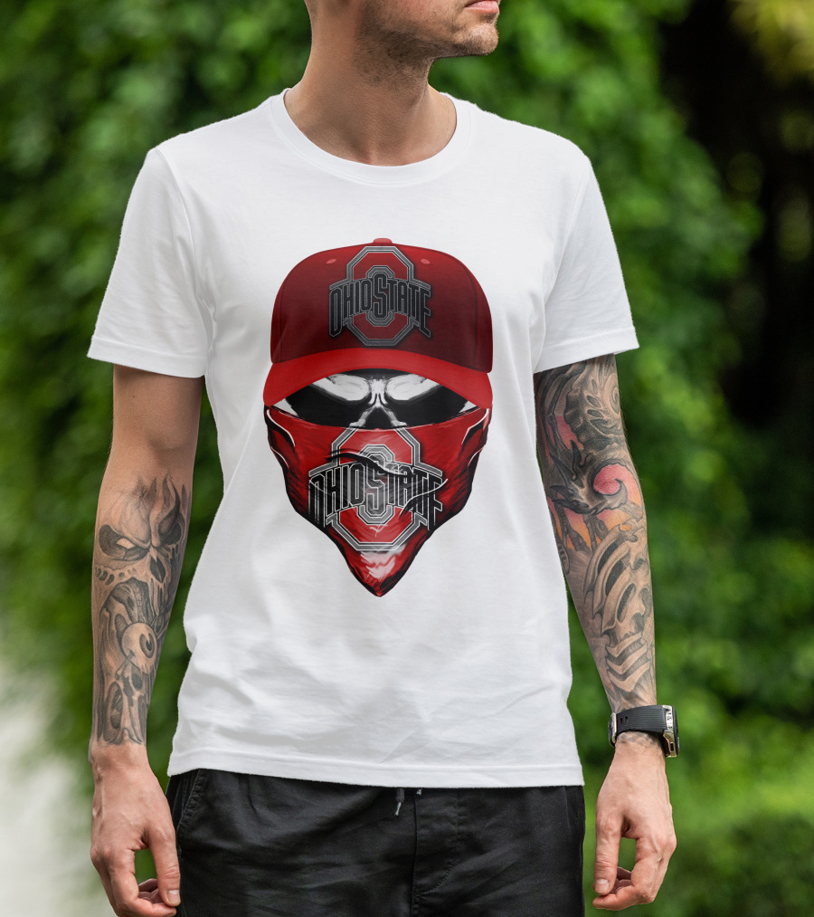 Ohio State Buckeyes Skull Bandana Hat T-Shirt
