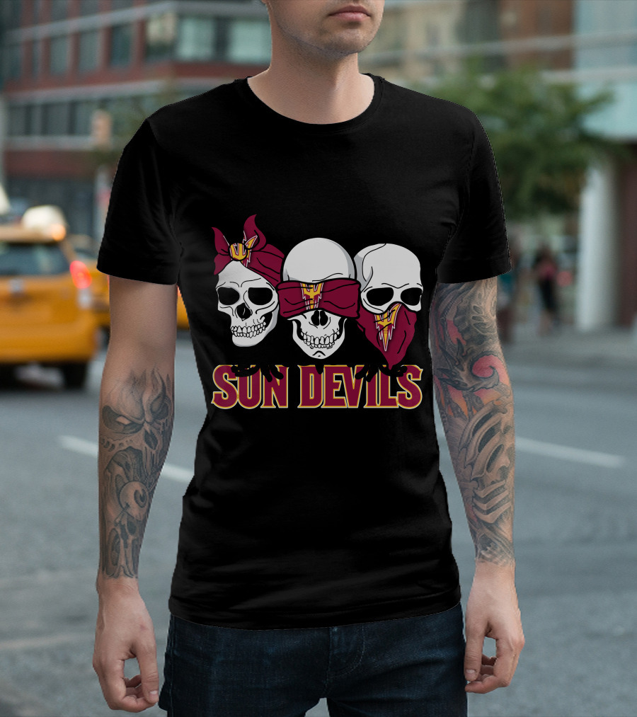 Sun Devils Skull Trio Bandana T-Shirt