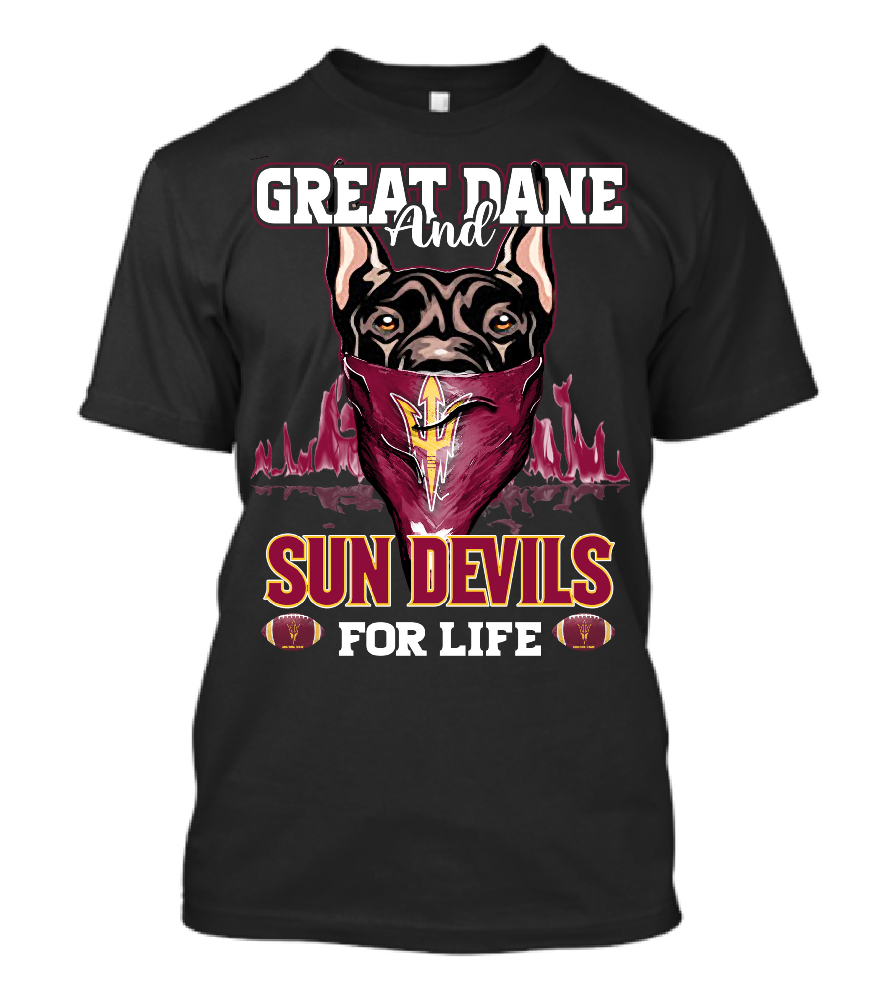 Great Dane And Sun Devils For Life T-Shirt