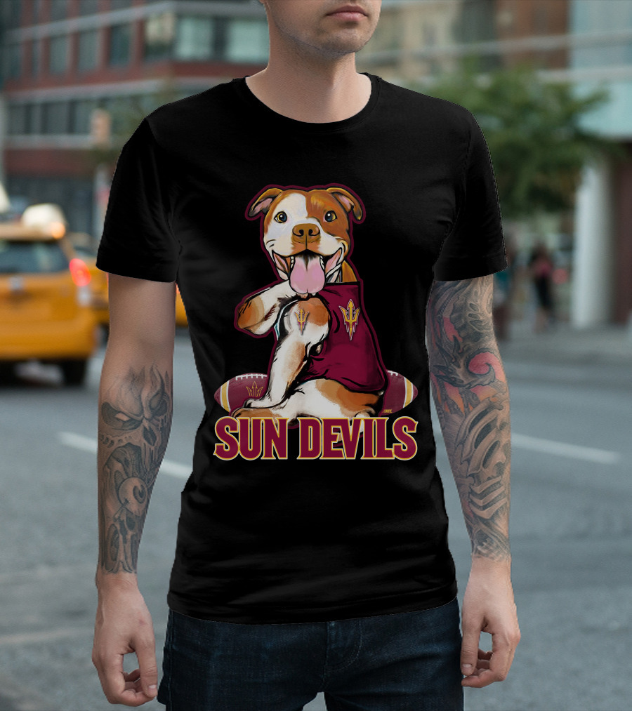 Pitbull Sun Devils Football Mascot T-Shirt
