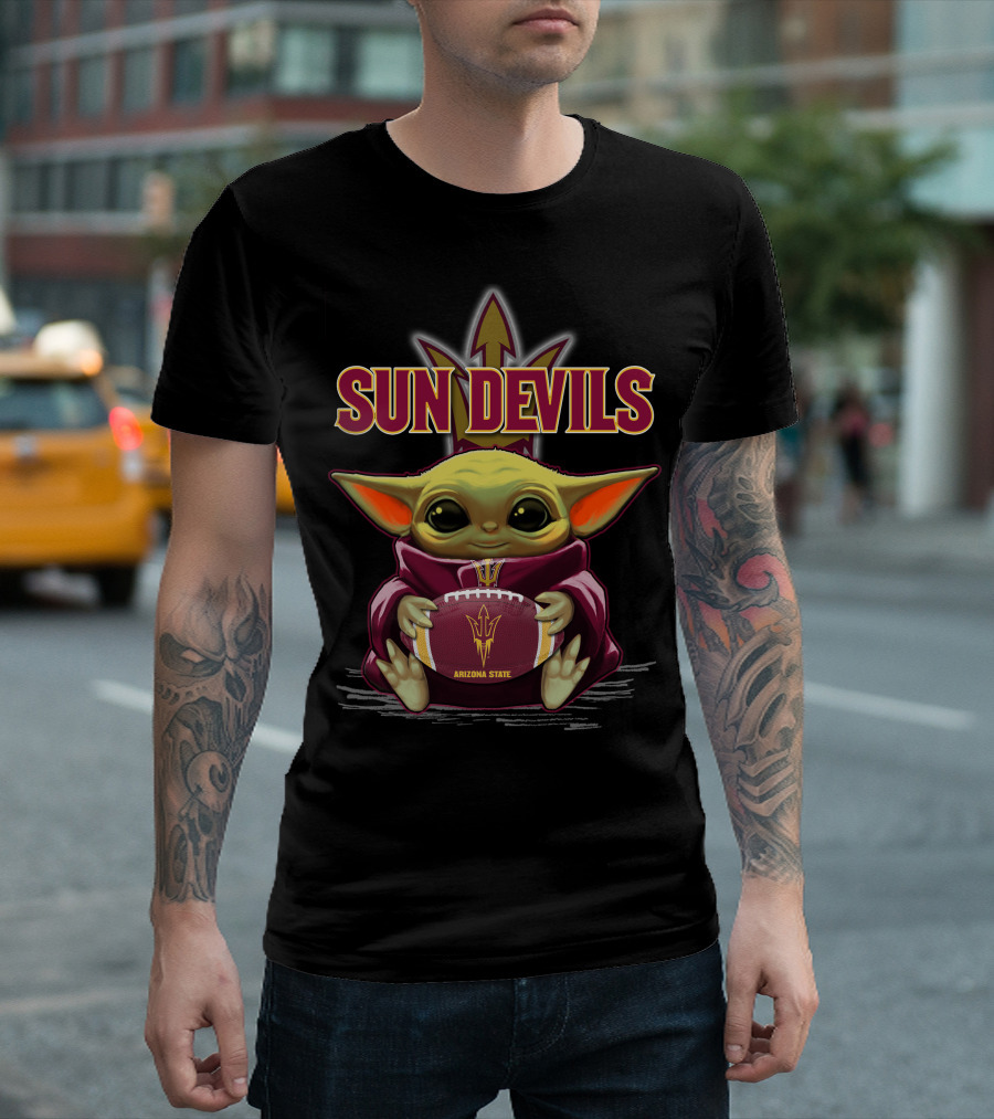 Arizona State Baby Yoda Sun Devils Football Fan T-Shirt