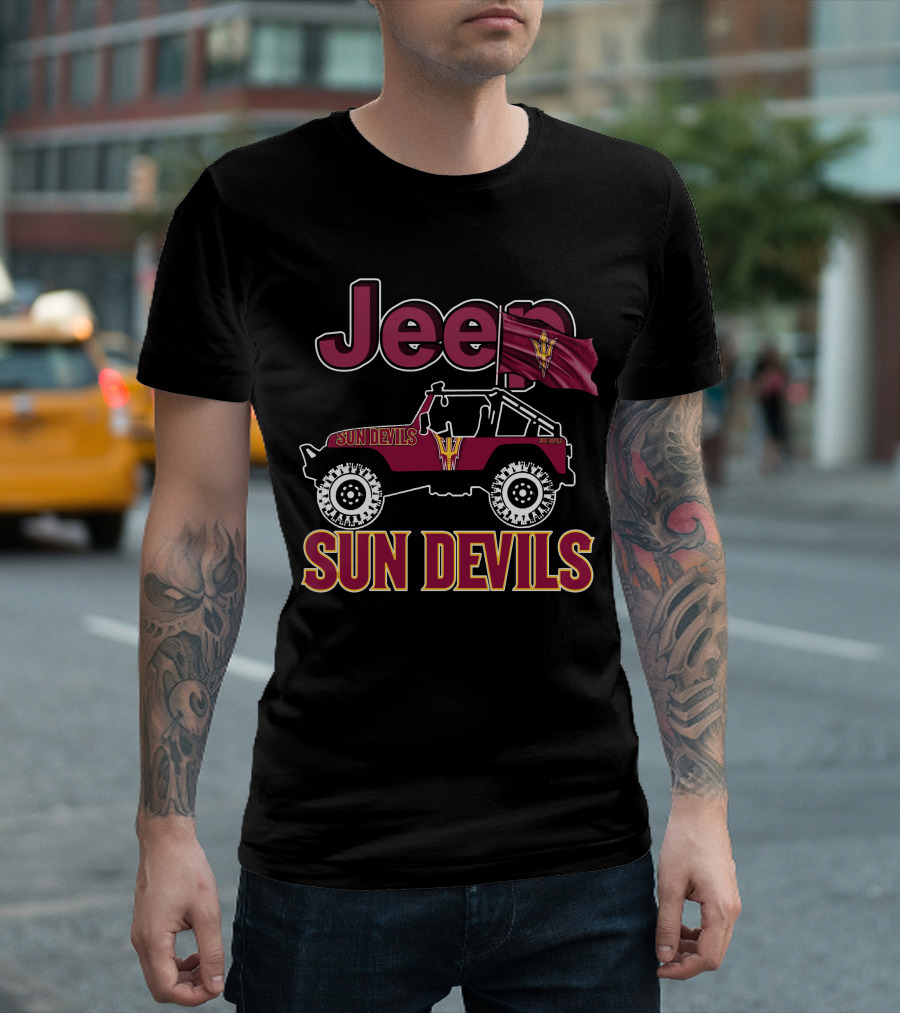 Jeep Sun Devils Arizona State University 4x4 Off-Road Vehicle T-Shirt