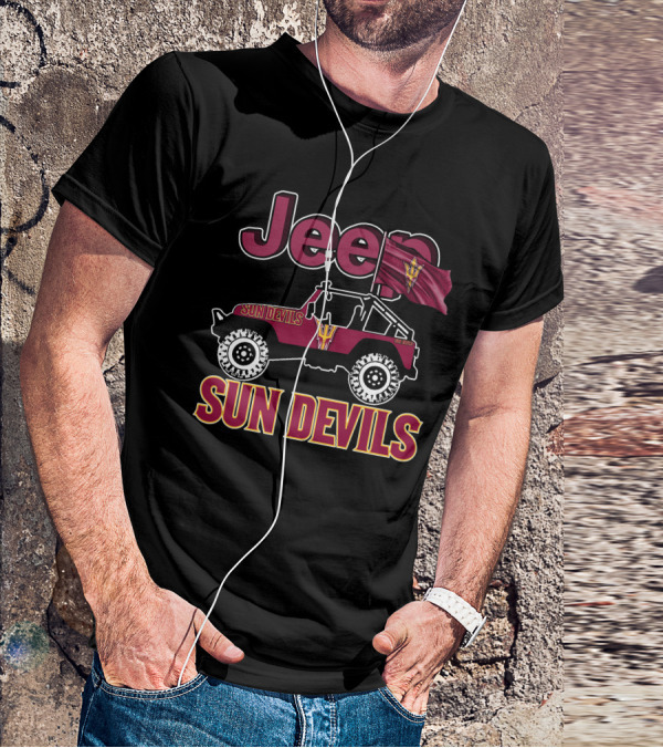 Jeep Sun Devils Arizona State University 4x4 Off-Road Vehicle T-Shirt