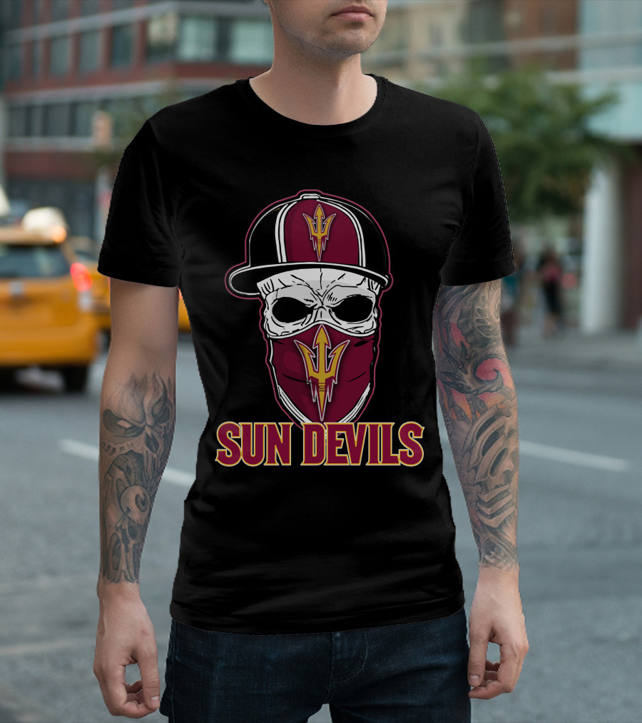 Sun Devils Skull Hat Mask T-Shirt