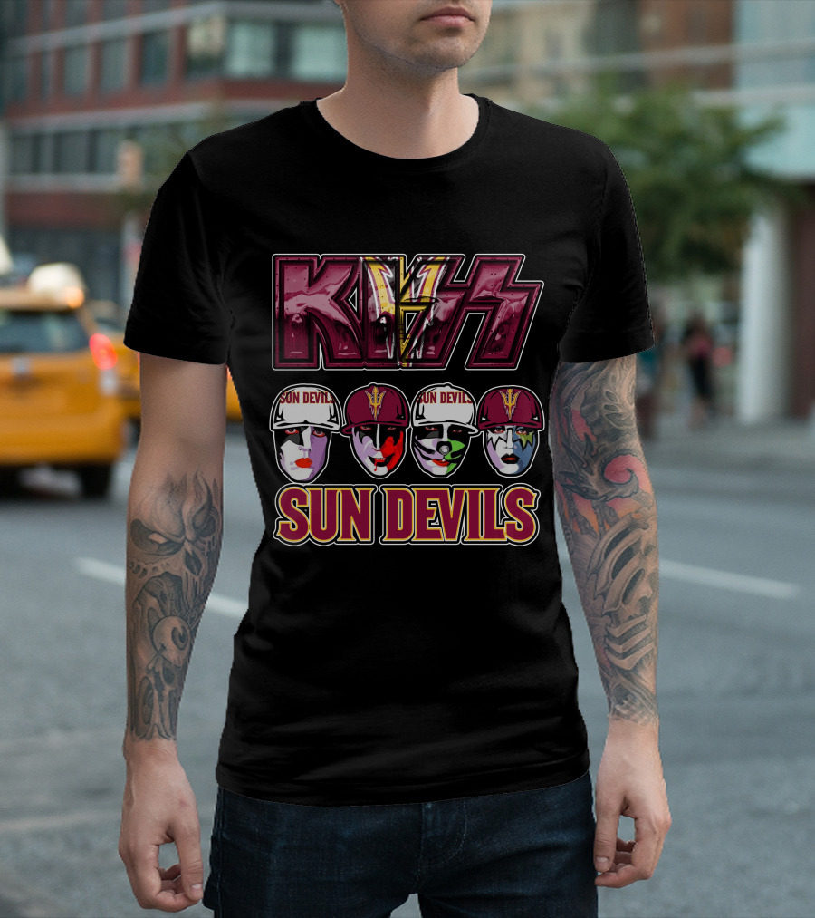 KISS Sun Devils Facepaint Caps T-Shirt