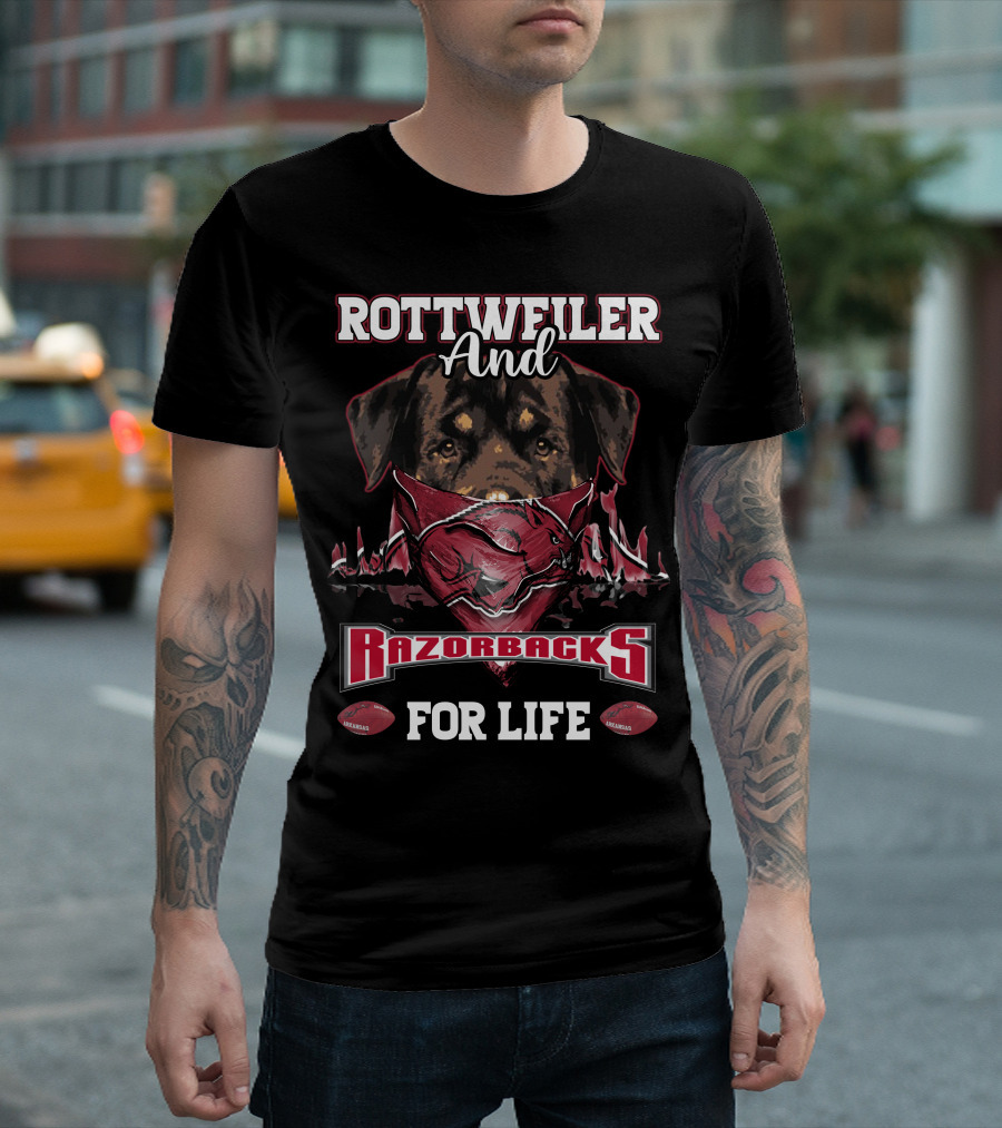 Rottweiler and Razorbacks for Life Arkansas T-Shirt