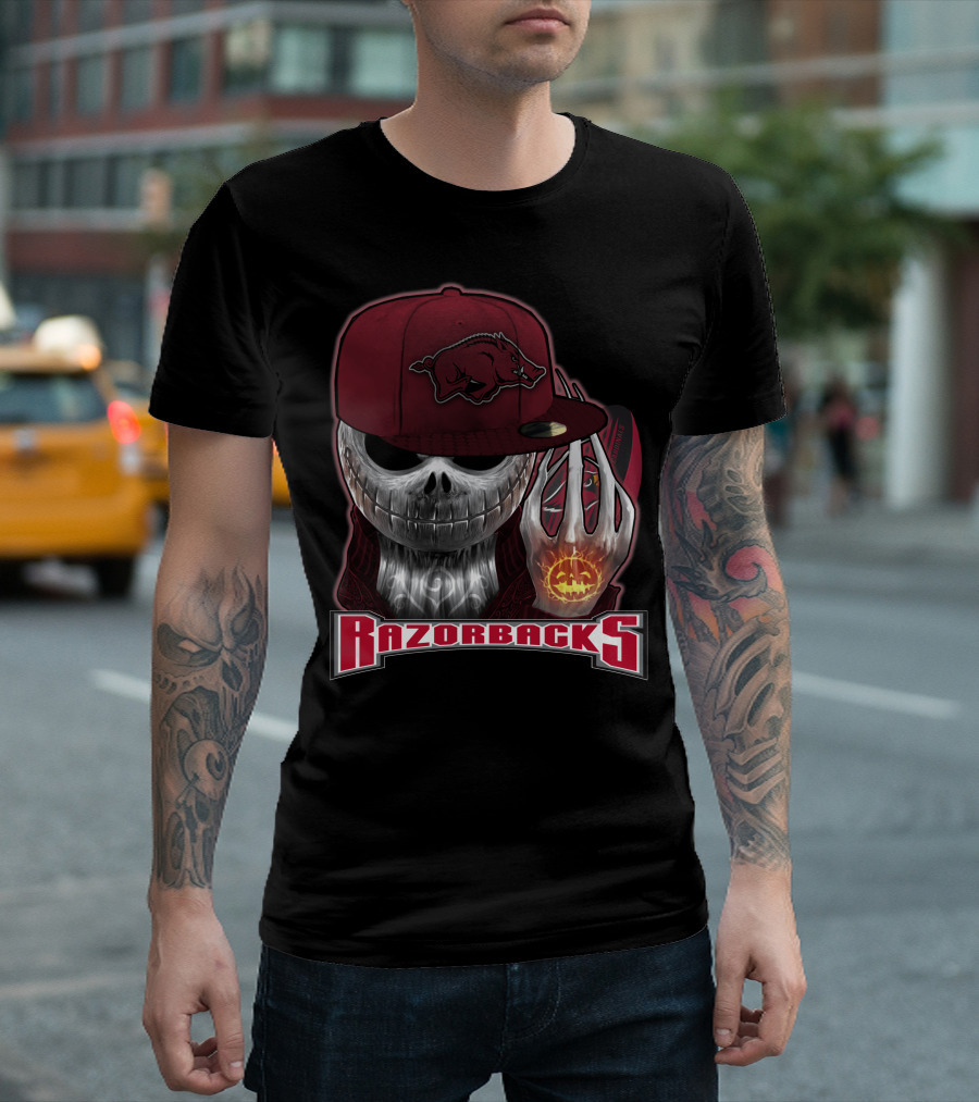 Jackskull Razorbacks Halloween Arkansas T-Shirt
