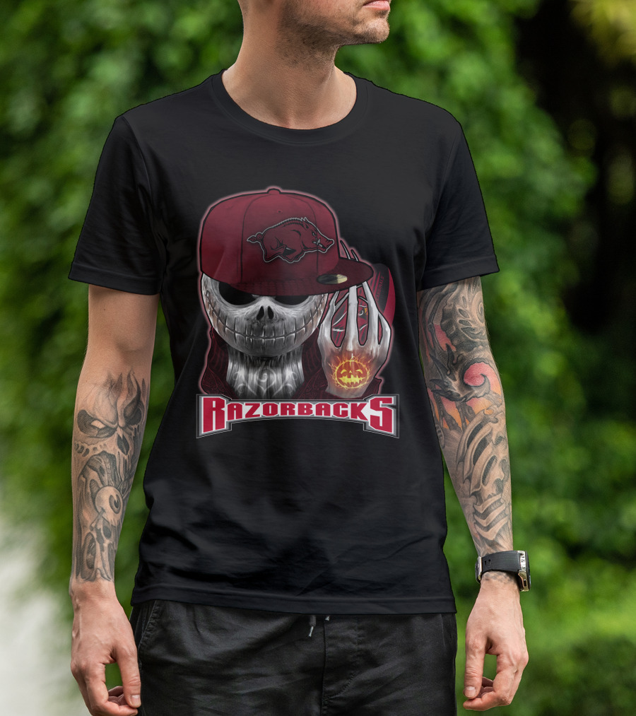Jackskull Razorbacks Halloween Arkansas T-Shirt