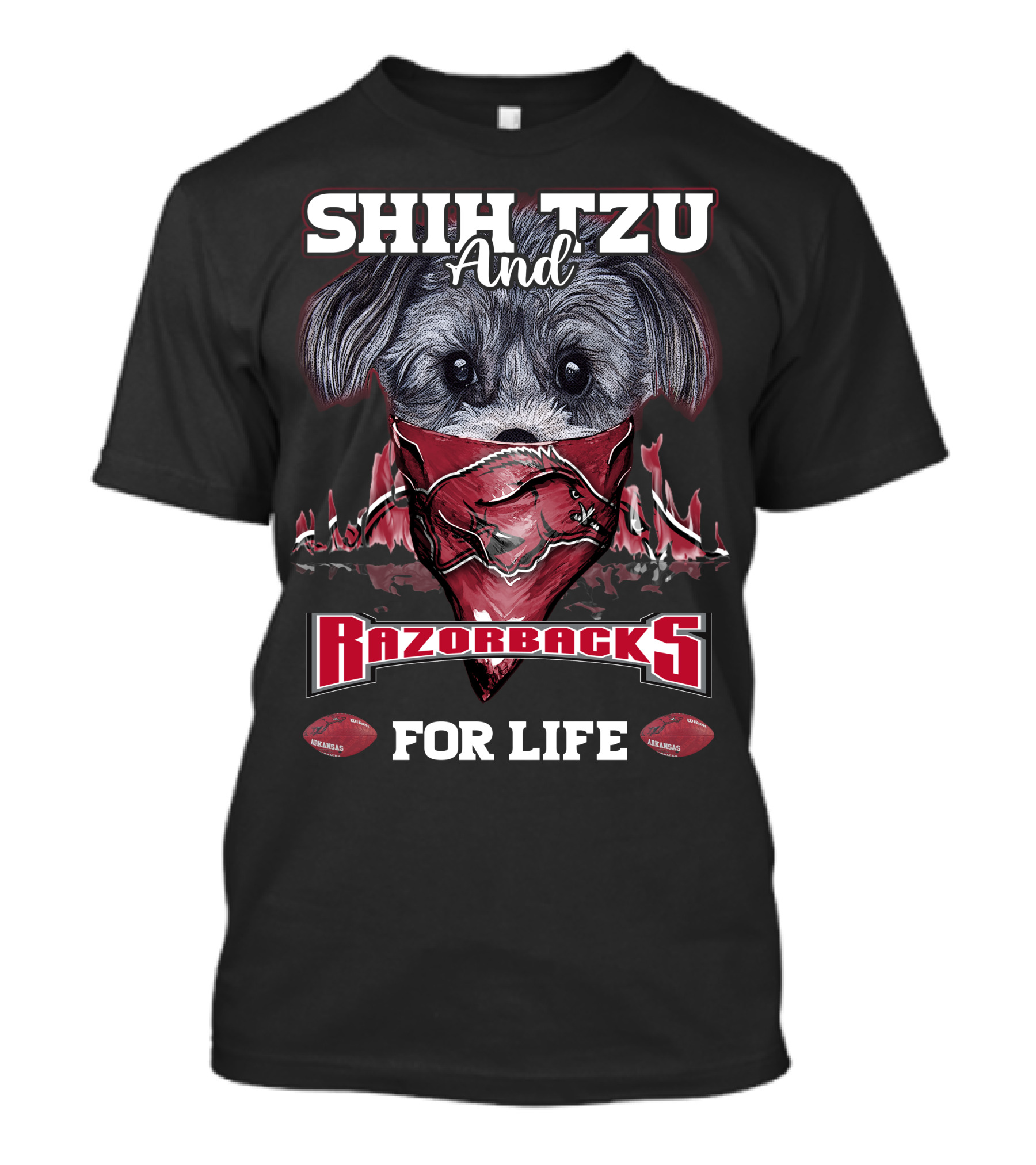 Shih Tzu And Razorbacks For Life T-Shirt